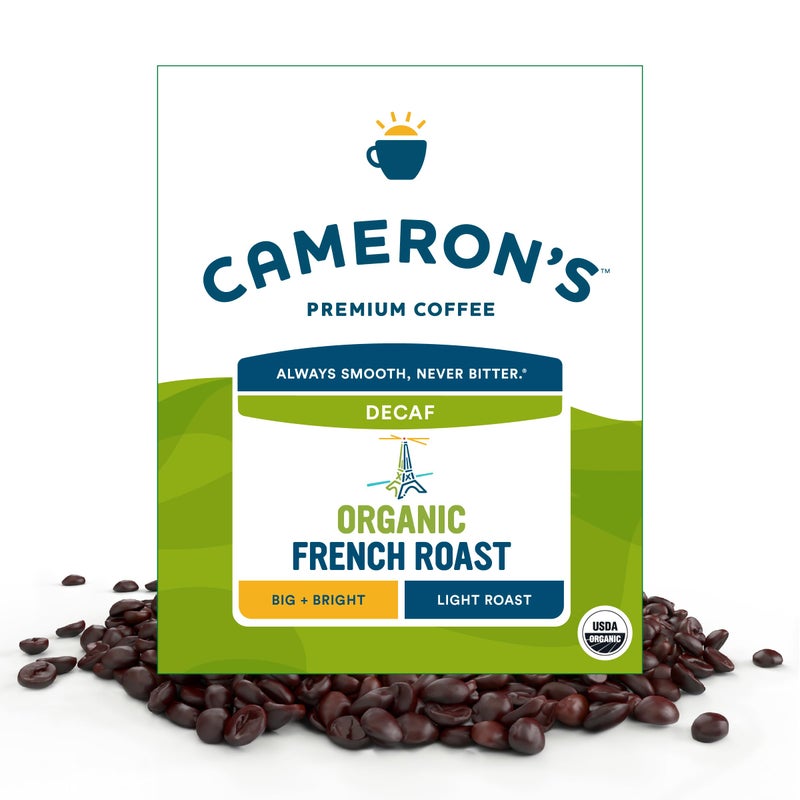 Cameron's Coffee Roasted Whole Bean Coffee, Organic Decaf French Roast, 4 Pound - Image 1